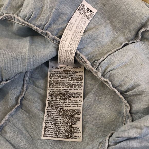 ZARA Blue V-Neck Short Puff Sleeve Babydoll Dress w Tiered Skirt Sz MD - Picture 14 of 16